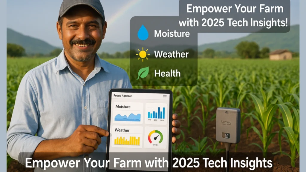 Farmer using Focus Agritech tools for climate resilience in agriculture